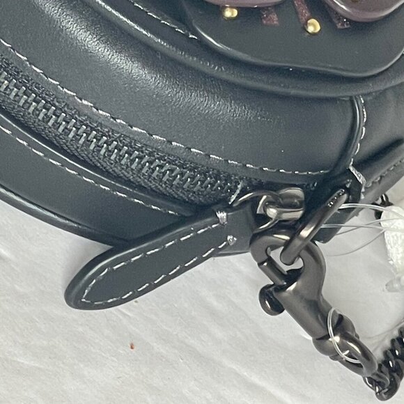 Coach Tea Rose Crossbody CE782 Small Round Leather Chain Shoulder Strap Floral - Picture 8 of 14